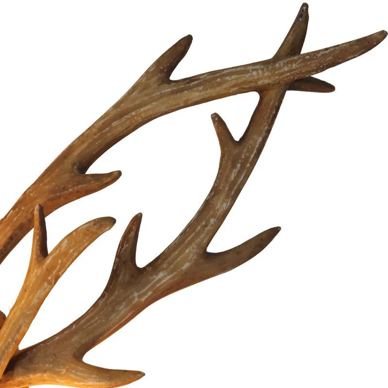 Axyaa Deer Wall Lamp: Rustic Resin LED Candle Sconce with Tree Branch Design