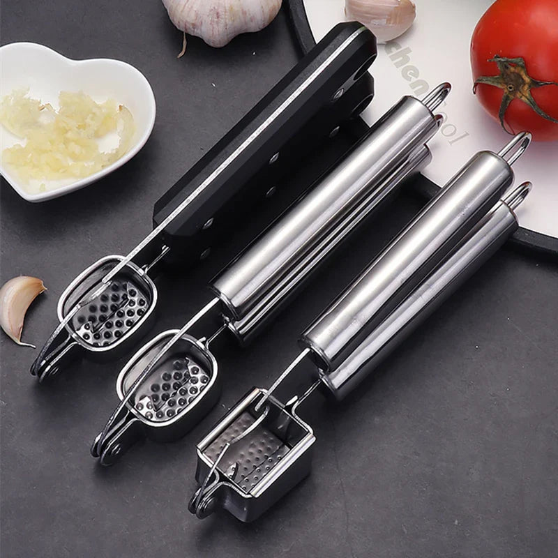 Axyaa Stainless Steel Garlic Press Kitchen Tool Processor Fruit Vegetable Crusher