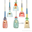 Axyaa Nordic Macaron LED Pendant Lights Glass Candy Color Children Room Hanging Lamp