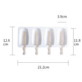 Axyaa 4-Cavity Silicone Ice Cream Mold for Baking and Popsicles