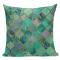 Axyaa Geometric Cushion Cover: Green Pink Diamond Design for Home, Bedroom, and Car