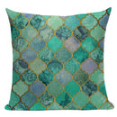 Axyaa Geometric Cushion Cover: Green Pink Diamond Design for Home, Bedroom, and Car