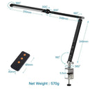 Axyaa Adjustable LED Clip Desk Lamp with Touch Dimmer and Flexible Arms