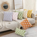 Axyaa Floral Cushion Cover - Pink Purple Yellow Green Pillow for Living Room Bed Sofa