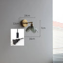 Axyaa Gray Glass LED Bathroom Mirror Light Copper Nordic Wall Sconce