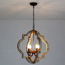 Axyaa Retro White Wooden Chandelier with 4 Lights