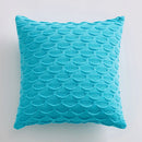 Axyaa Fish Scale Cushion Cover in Pink Grey Cream Yellow Blue Square Pattern