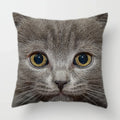 Axyaa Cat Face Print Throw Pillow Cover for Home Sofa Decor