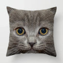 Axyaa Cat Face Print Throw Pillow Cover for Home Sofa Decor