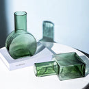 Axyaa Geometric Relief Glass Vase Hydroponics Flower Pots Desk Decor Floral Vases
