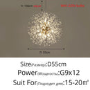 Axyaa Nordic Crystal Ball Ceiling Chandelier 3-Color Living Bedroom Lamp
