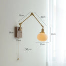 Axyaa Copper Swing Arm LED Wall Sconce - Bedroom Living Room Study Light Fixtures