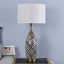 Zebra Stripes Ceramic Table Lamps by Axyaa - Home Decor, EU Plug, 110v 220v E27 Bulb