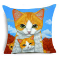Cartoon Cat Pet Pillow Cover for Home Sofa Decor by Axyaa