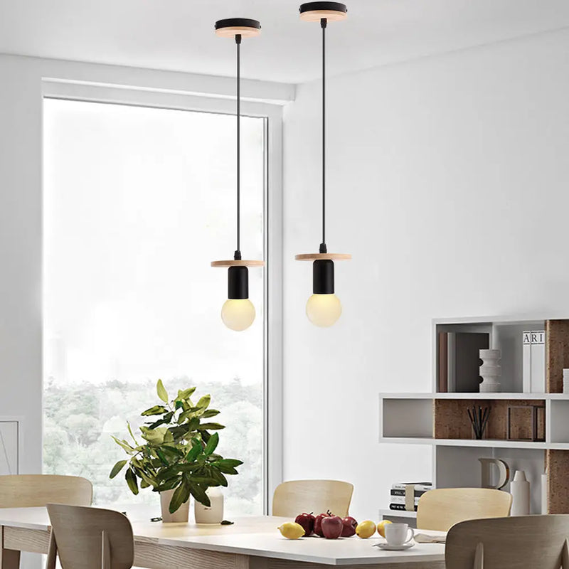 Axyaa Wood Antler Pendant Lights: Nordic LED Hanging Lamp for Home Decor