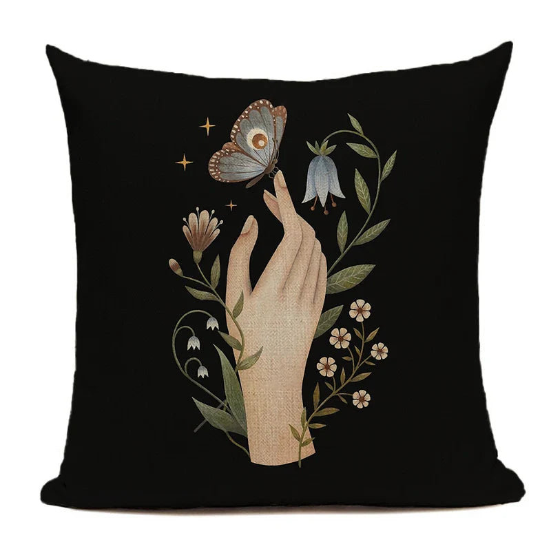 Nordic Cushion Cover Black 18x18 Double Side Printed for Living Room Sofa