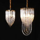 Axyaa Nordic Gold Metal LED Chandelier with Clear Glass Tube Lampshade