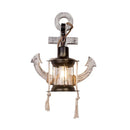 Axyaa Industrial Vintage Wooden Glass Wall Lamp for Home and Restaurant