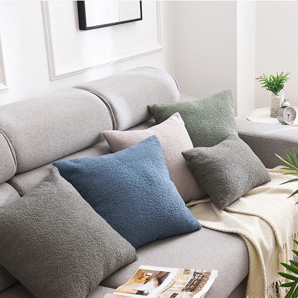 Axyaa Cozy Faux Fur Teddy Pillow Cover 45x45CM for Nordic Home Decor