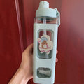 Axyaa Kawaii Shaker Bottle 700ml/900ml Straw Cute BPA-Free Plastic Gourde