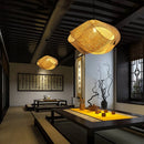 Axyaa Bamboo Rattan Cloud Pendant Light - Japanese Tatami Hanging Lamp