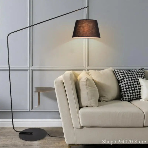 Axyaa Nordic Black Fishing Floor Lamp for Living Room and Bedroom