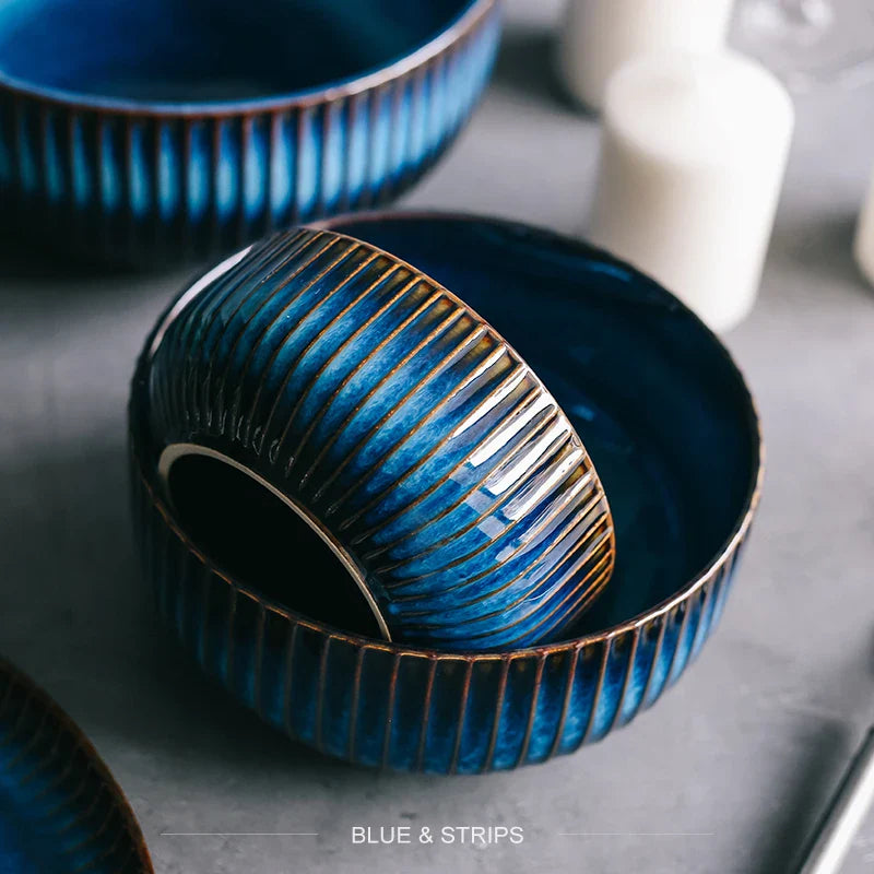 Axya Gradient Nordic Ceramic Bowl Set - Breakfast Soup, Salad, Noodle, Home Plate