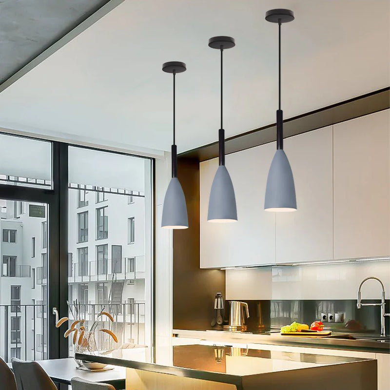 Nordic Minimalist Pendant Lights for Kitchen Island Dining Table - Axyaa E27 Lighting