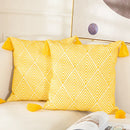 Axyaa Geometric Embroidered Cotton Pillow Covers - Set of 2