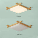 Axyaa Wood Flush Mount Ceiling Light for Living Room Bedroom