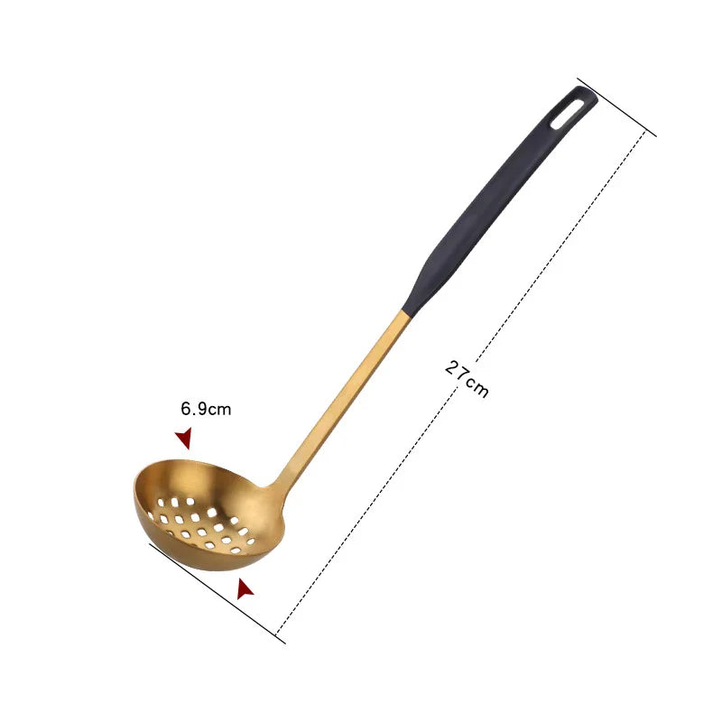 Axyaa 304 Stainless Steel Soup Spoon Colander Kitchen Utensil