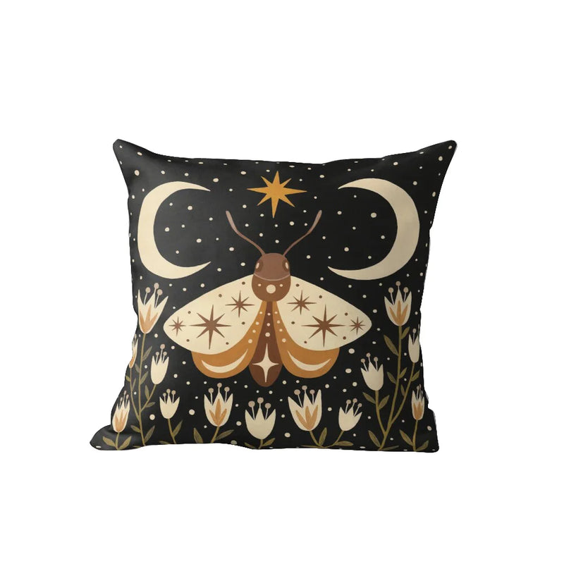 Nordic Cushion Cover 18x18 Black Double Side Printed Pillow Cover for Living Room Sofa by Axyaa