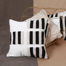Axyaa Geometric Tufted Cushion Cover 45x45cm - Black White Pillow for Home Decor