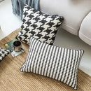 Axyaa Houndstooth Cushion Cover 45x45cm/35x55cm - Durable Canvas for Sofa Bed