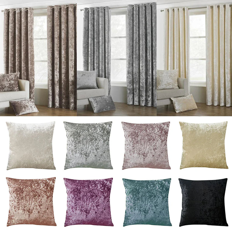 Crushed Velvet Grey Cushion Cover by Axyaa - Nordic Luxury Home Decor