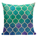 Axyaa Geometric Cushion Cover: Green Pink Diamond Design for Home, Bedroom, and Car