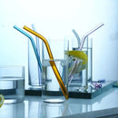 Axya Glass Curved Juice Straws Set