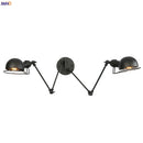 Axyaa Antique Black Wall Lamp 2 Heads Vintage Industrial Sconce LED Applique Murale
