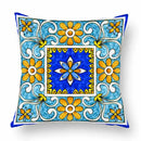 Axyaa Watercolor Geometric Flowers Polyester Cushion Cover Sofa Throw Pillow Cover