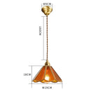 Axyaa Glass Copper LED Pendant Lamp Japanese Vintage Style for Bedroom Bar Cafe