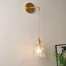 Axyaa Modern Glass Wall Lamp Sconce for Bedroom Decor, LED Bedside Light