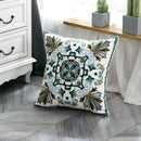 Axyaa Ethnic Style Embroidery Canvas Pillow Cover 45x45cm Square for Sofa Bed