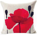 Axyaa Red Poppy Watercolor Cushion Cover