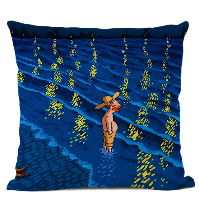 Van Gogh Self Portrait Cushion Cover by Axyaa - Home Decor