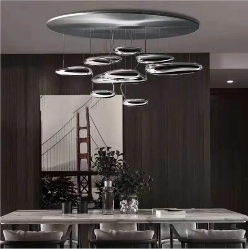 Axyaa Silver Lamp: Mercury Collection SKYDRO Ceiling Pendant Luxury Decoration