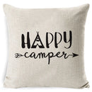 Axyaa Best Memories Happy Camper Cushion Cover - Bedroom Sofa Home Decor