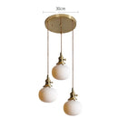 Axyaa Nordic White Ceramic LED Pendant Light with Knob Switch - Modern Copper Hanging Lamp