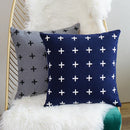 Axyaa Woolen Cross Cushion Cover 45x45cm in Grey, Black, Orange, Navy Blue