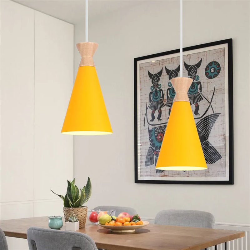 Axyaa Yellow Nordic Pendant Light for Dining Living Room Bar Cafe