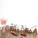 Axyaa Wooden Vase Glass Test Tube Flower Arrangement Hydroponics Home Decor